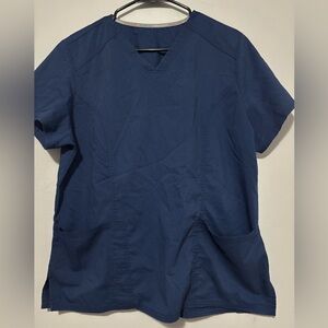 Navy Blue Women's V-Neck Scrub Set